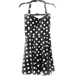 NWT Women’s retro blk/wht polka dot dress medium